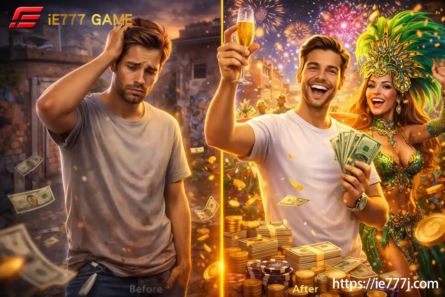 Casino balance shown before and after an instant game result